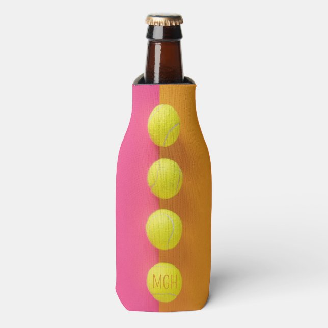 Custom Monogram Tennis Balls Flaschenkühler (Flaschenvorderseite)