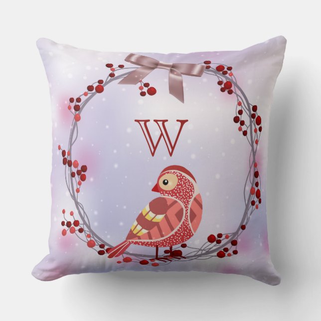 Custom Monogram Throw Pillow Kissen (Vorderseite)