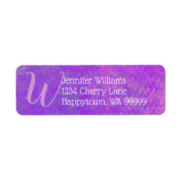 Custom Monogram Violet Marble Art Rücksendeadresse