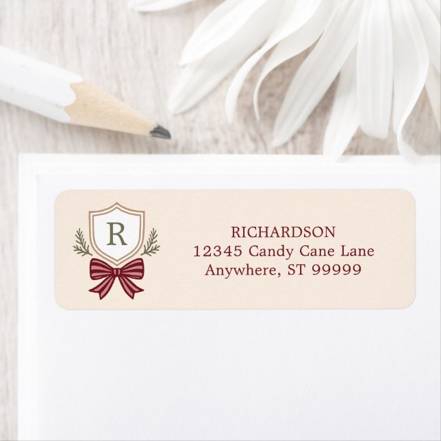Custom Monogram Wappen Bow Christmas (Insitu)