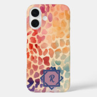 Custom Monogram Watercolor Colorful Artistic