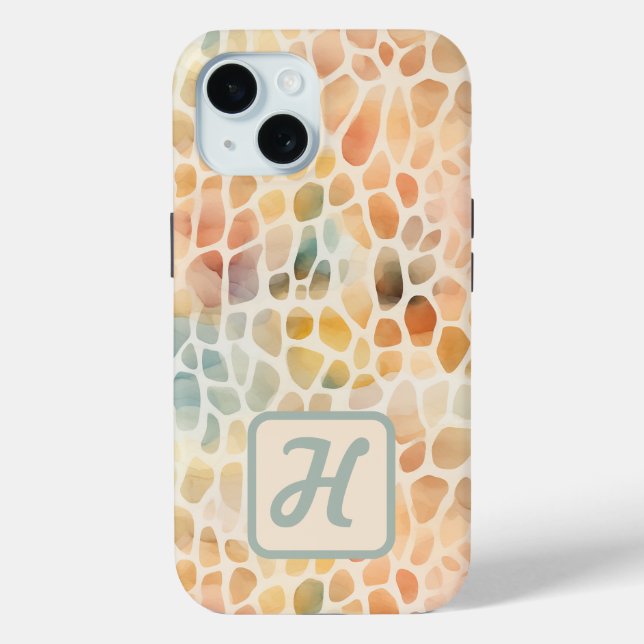 Custom Monogram Watercolor farbig Case-Mate iPhone Hülle (Rückseite)
