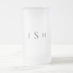 Custom Monogram Wedding Trauzeuge Mattglas Bierglas<br><div class="desc">Hochzeitsgeschenke von Trauzeugen.  Benutzerdefiniertes Monogramm.</div>