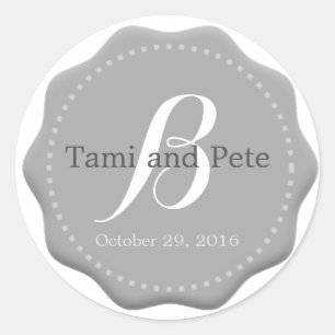 Custom Monogram Wedding Umschlag Aufklebers & Stic Runder Aufkleber