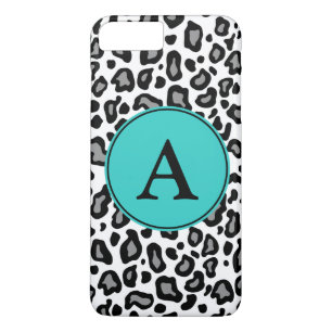 Custom Monogram White Leopard iPhone Plus Case