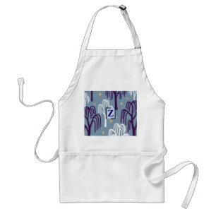 Custom Monogram Willow Tree Muster Blue Adult Schürze