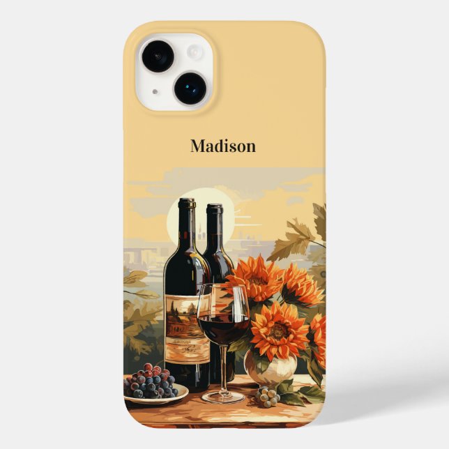 Custom Monogram Wine Lover Case-Mate iPhone 14 Plus Hülle (Rückseite)