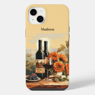 Custom Monogram Wine Lover iPhone 14 Plus Hülle