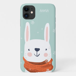 Custom monogram Winter Bunny Phone Fälle Case-Mate iPhone Hülle