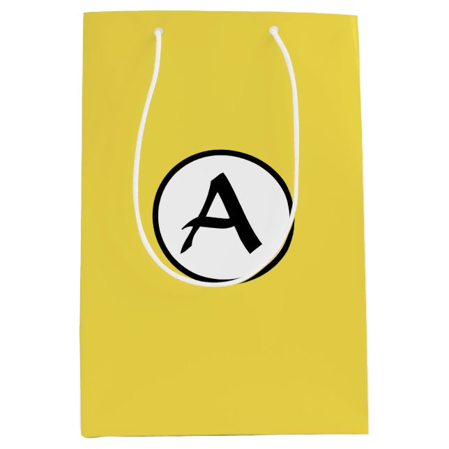 CUSTOM MONOGRAM YELLOW GIFT BAG MITTLERE GESCHENKTÜTE (Vorderseite)