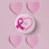 Custom Monogramm Brustkrebs Awareness Ribbon