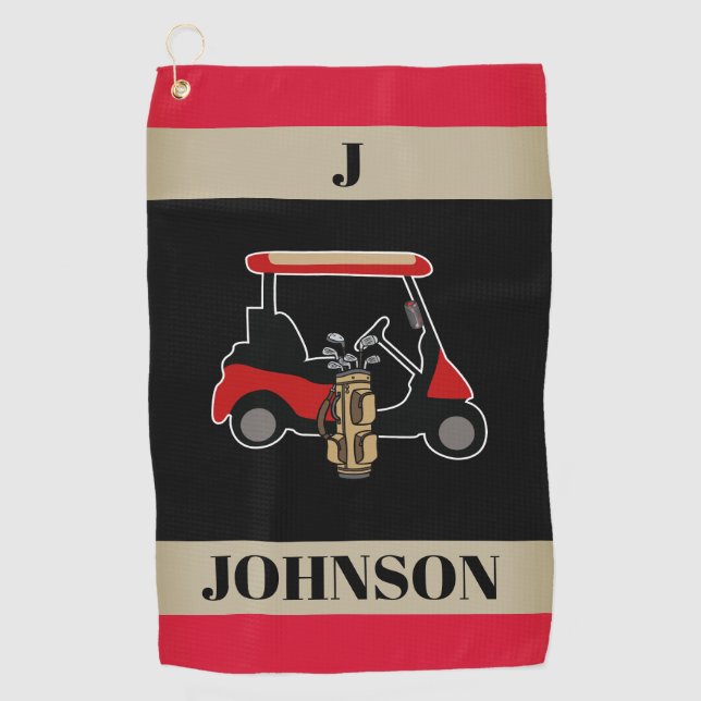 Custom Monogrammed Personalized Two-Tone Golfhandtuch (Vorderseite)