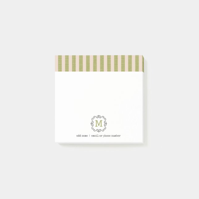 Custom Monograms Post-it® Notes in retro style. (Devant)