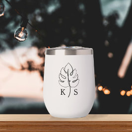 Custom Monstera Monogram Wedellogo