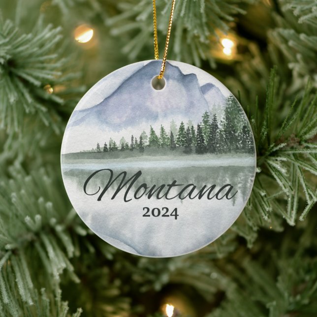 Custom Montana Seepromenade Locarno Keramik Ornament (Baum)