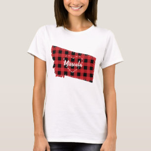 Custom Montana Zuhause Staat Buffalo Kariert Weihn T-Shirt