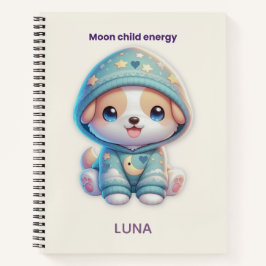 Custom Moon Child Energy Dog Journal Notizbuch