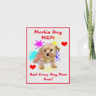 Custom Morkie Mama Hund Beste Crazy Dog Lady Digit Karte