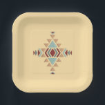 Custom Moroccan Geometric Embroidery  Paper Plates Pappteller<br><div class="desc">This Custom Moroccan geometric embroidery pattern design features bold tribal shapes inspired by traditional North African artistry. The detailed stitched texture and earthy color palette create a timeless ethnic look that blends culture with modern style. A beautiful statement design for lovers of geometric patterns and Moroccan-inspired art.</div>