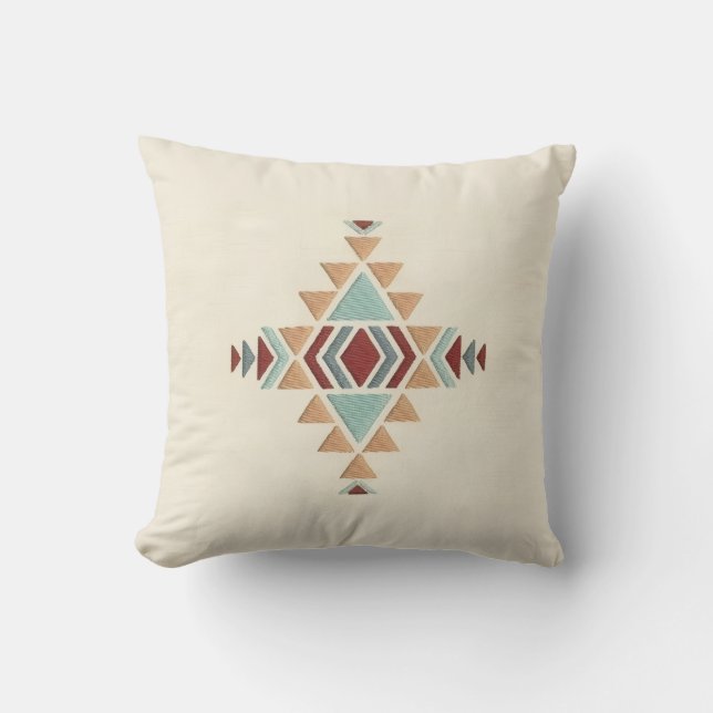 Custom Moroccan Geometric Embroidery Pattern Art T Kissen (Vorderseite)