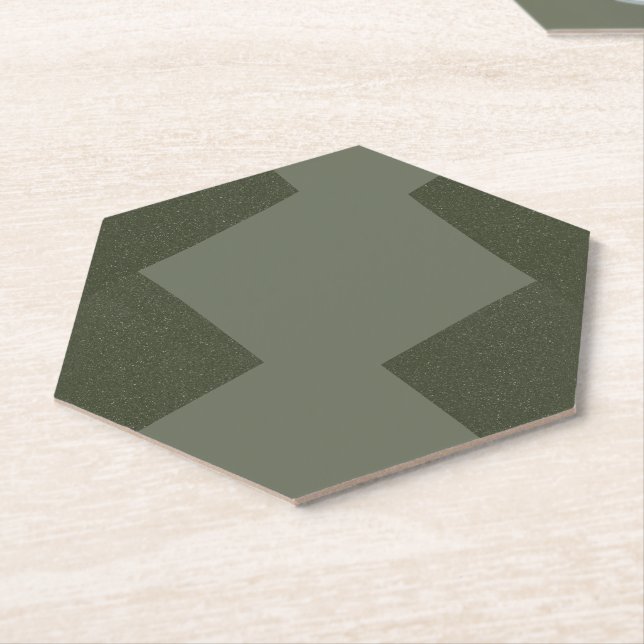 Custom Moss Green Hexagon Untersetzer (angewinkelt)