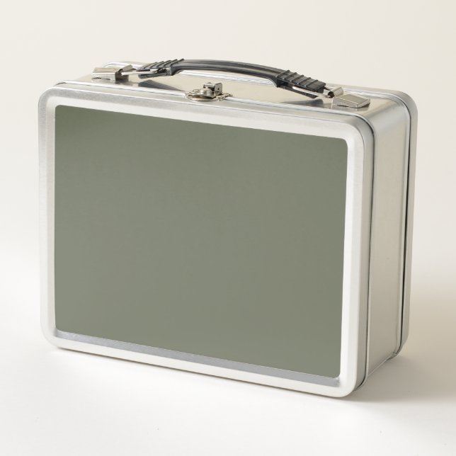 Custom Moss Green Metal Lunchbox (Vorderseite)