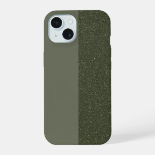 Custom Moss Green Noise Split iPhone 15 Fall Hülle