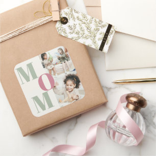 Custom Mother's Day Foto Collage MAMAS - Quadratischer Aufkleber