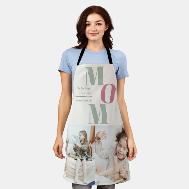 Custom Mother's Day Foto Collage Schürze | MAMA (Getragen)