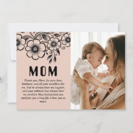 Custom Mother's Day Gift and Loving Message Feiertagskarte