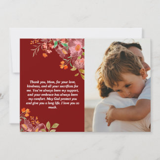 Custom Mother's Day Gift and Loving Message Feiertagskarte