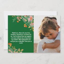 Custom Mother's Day Gift and Loving Message Feiertagskarte