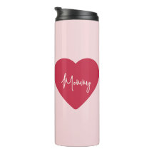 Custom Mother's Day Gift - Soft Pink & Red Heart