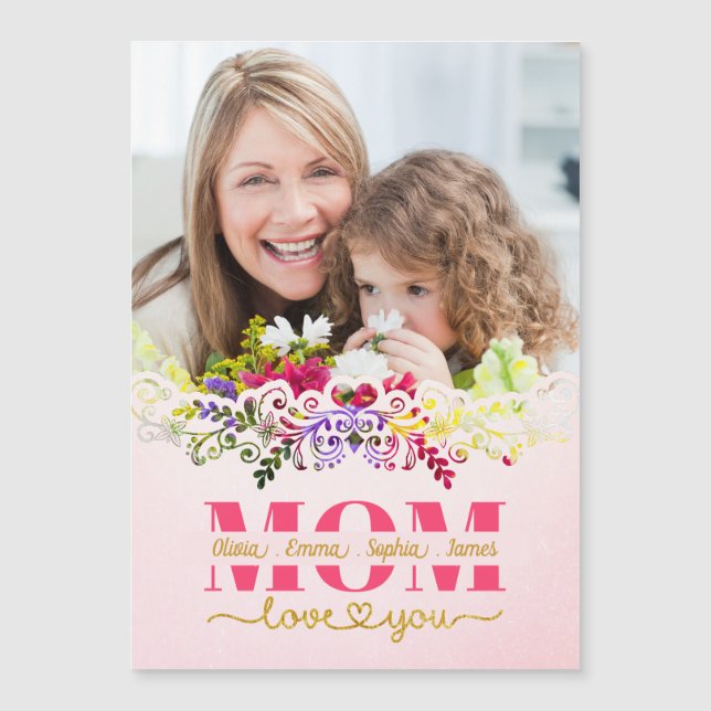 Custom Mother's Day I Photo & Personal Message Magnetkarte (Vorderseite)