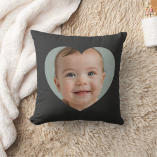 Custom mothers day photo heart mask Throw Pillow  Kissen