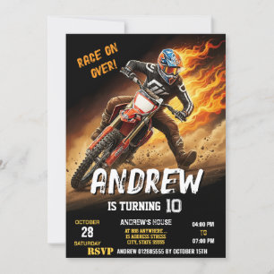 Custom Motocross Dirt Motorbike modern Geburtstag Einladung