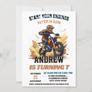 Custom Motocross Racing Dirt Adventure Geburtstag Einladung