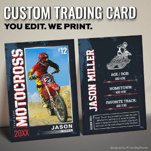 Custom Motocross Trading Card, bearbeitbares Dirt Telefonnummerkarte
