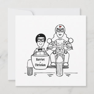 Custom Motorrad und Sidecar Abend Einladung