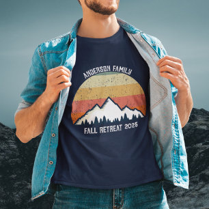 Custom Mountain Sunset Family Wiedersehen Navy Blu T-Shirt