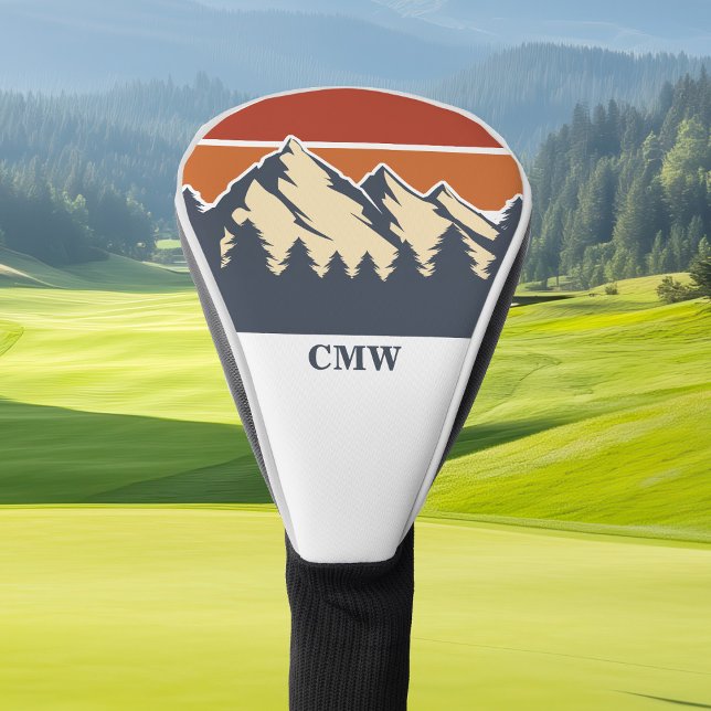 Custom Mountain Sunset Monogram Golf Headcover (Von Creator hochgeladen)