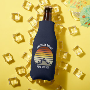 Custom Mountain Sunset Navy Blue Flaschenkühler