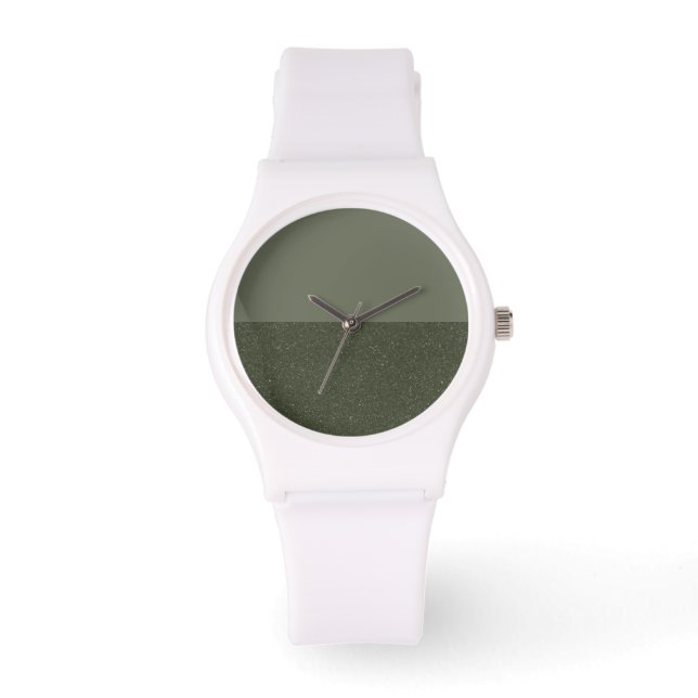 Custom Mouse Green Split Watch - Moderne Minimalis Armbanduhr (Vorderseite)