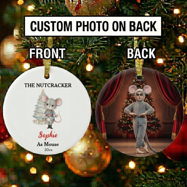 Custom Mouse Nutcracker Photo Christmas Keramik Ornament (Von Creator hochgeladen)