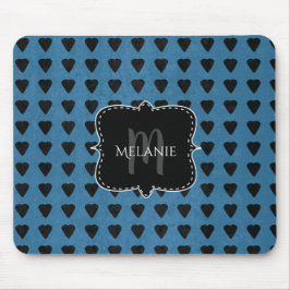 Custom Mouse Pad Grunge Hört Blue Black Mousepad