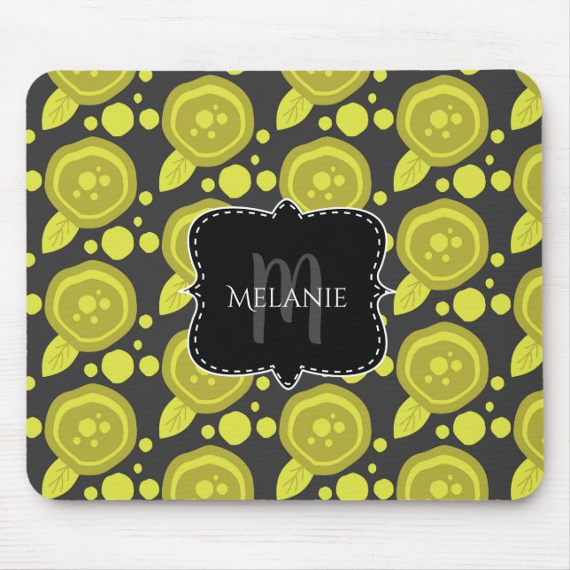 Custom Mouse Pad Poppies floral Rose Polka Dots Mousepad (Vorne)