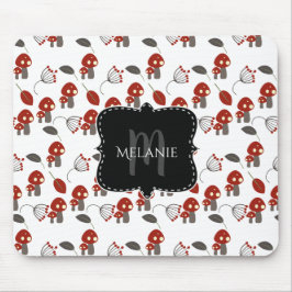 Custom Mouse Pad Whimiscial Red Mushroom Garden Mousepad