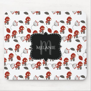 Custom Mouse Pad Whimiscial Red Mushroom Garden Mousepad