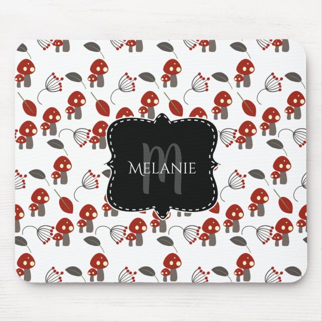 Custom Mouse Pad Whimiscial Red Mushroom Garden Mousepad (Vorne)