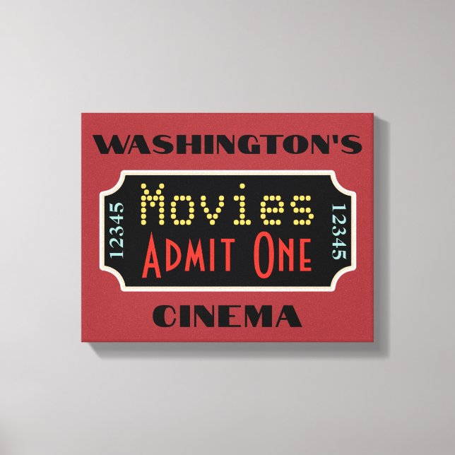 Custom Movie Theater Sign Art Leinwanddruck (Vorderseite)